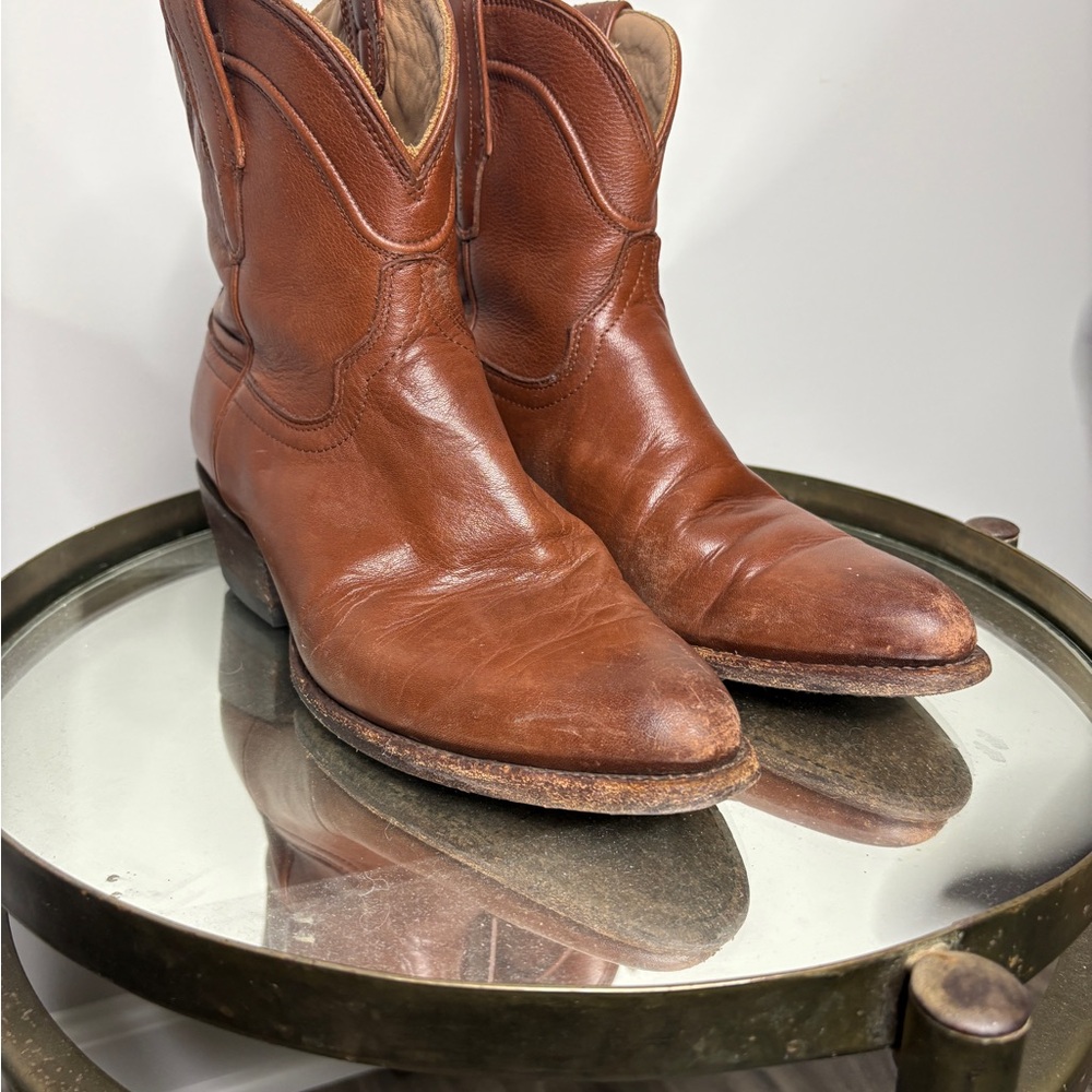 Tecovas the Penny Brown Leather Ankle Roper Boots